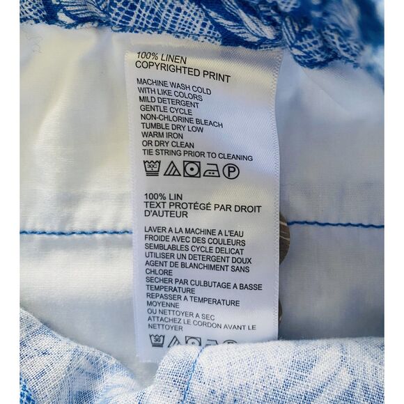 NWTTommy Bahama Turkish Sea Fineapple Linen Drawstring Cropped Resort Pants Sz S - Picture 4 of 10